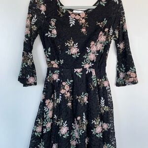 Floral Black Dress